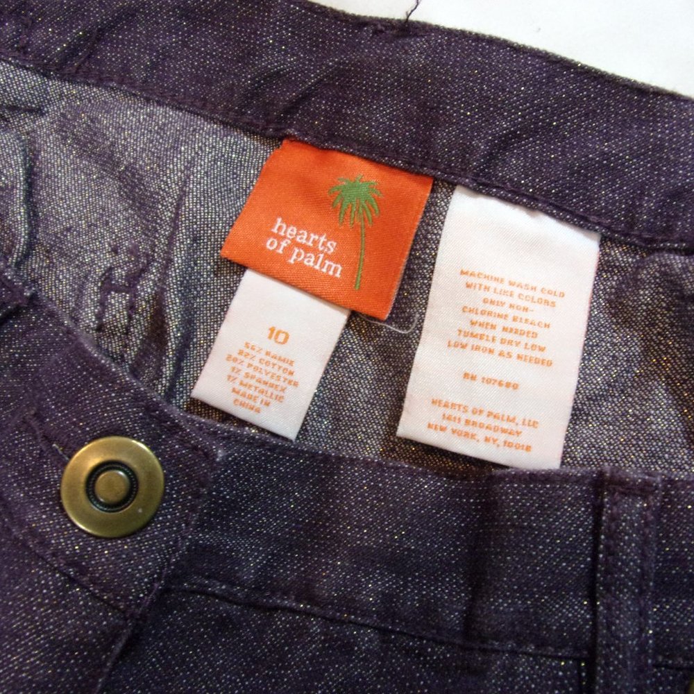 Heart of Palms Plum pants Metallic Thread Size 10